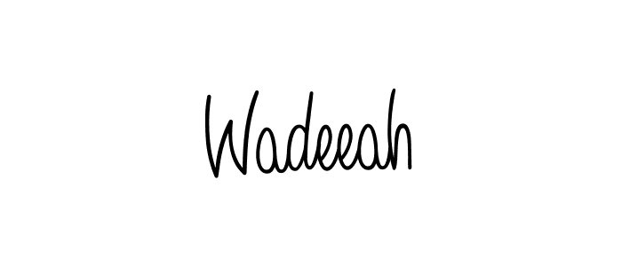 Create a beautiful signature design for name Wadeeah. With this signature (Angelique-Rose-font-FFP) fonts, you can make a handwritten signature for free. Wadeeah signature style 5 images and pictures png