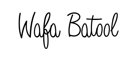 A stylish, flowing autograph style designed for name Wafa Batool using Angelique-Rose-font-FFP typography. Perfect for digital creative projects. Wafa Batool signature style 5 images and pictures png