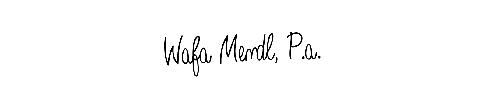 Use a signature maker to create a handwritten signature online. With this signature software, you can design (Angelique-Rose-font-FFP) your own signature for name Wafa Mendl, P.a.. Wafa Mendl, P.a. signature style 5 images and pictures png