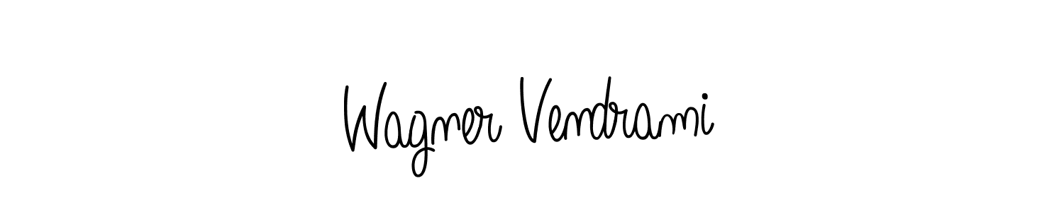 Use a signature maker to create a handwritten signature online. With this signature software, you can design (Angelique-Rose-font-FFP) your own signature for name Wagner Vendrami. Wagner Vendrami signature style 5 images and pictures png