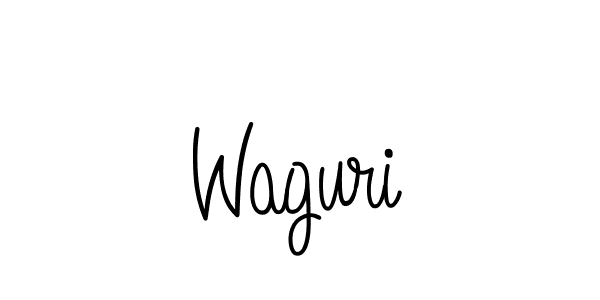 Make a beautiful signature design for name Waguri. With this signature (Angelique-Rose-font-FFP) style, you can create a handwritten signature for free. Waguri signature style 5 images and pictures png