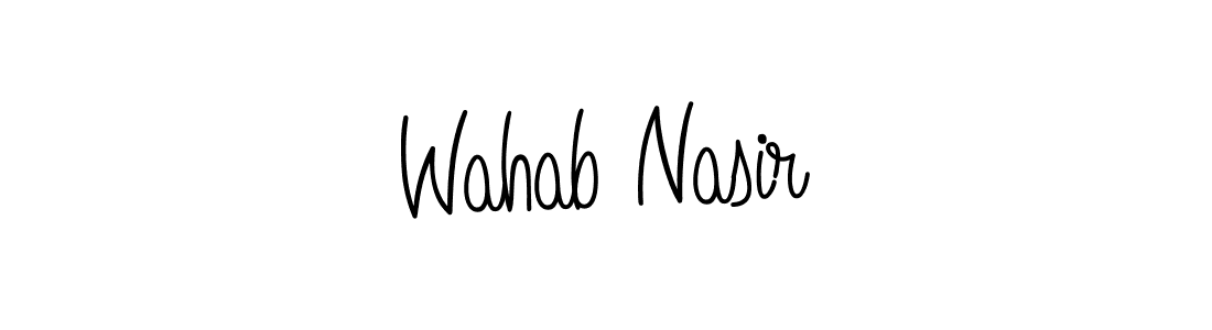 The best way (Angelique-Rose-font-FFP) to make a short signature is to pick only two or three words in your name. The name Wahab Nasir include a total of six letters. For converting this name. Wahab Nasir signature style 5 images and pictures png