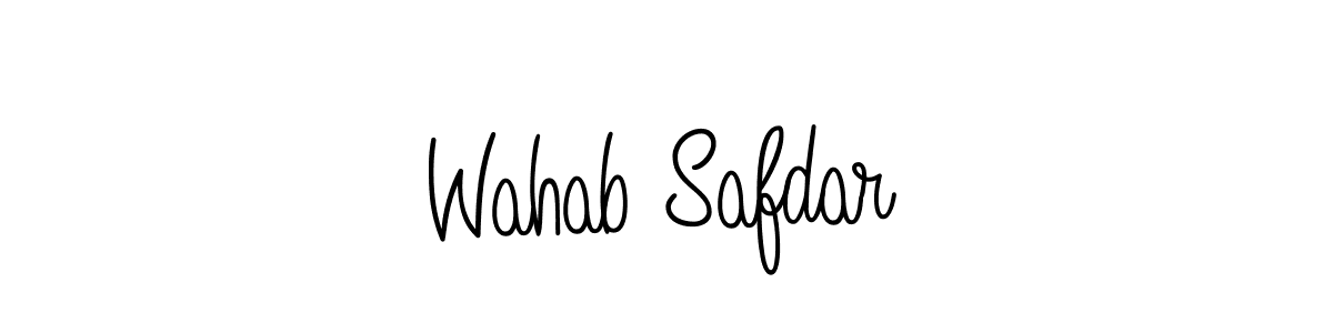 You should practise on your own different ways (Angelique-Rose-font-FFP) to write your name (Wahab Safdar) in signature. don't let someone else do it for you. Wahab Safdar signature style 5 images and pictures png