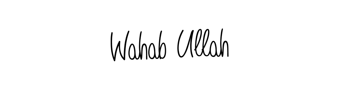 Use a signature maker to create a handwritten signature online. With this signature software, you can design (Angelique-Rose-font-FFP) your own signature for name Wahab Ullah. Wahab Ullah signature style 5 images and pictures png