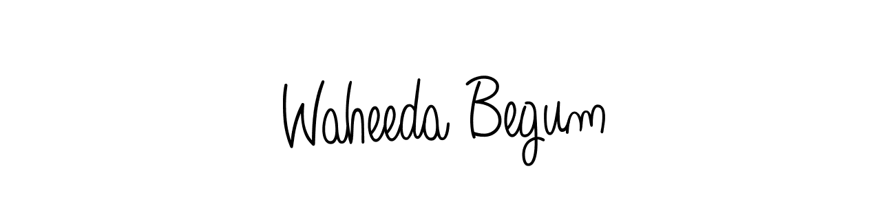 Waheeda Begum stylish signature style. Best Handwritten Sign (Angelique-Rose-font-FFP) for my name. Handwritten Signature Collection Ideas for my name Waheeda Begum. Waheeda Begum signature style 5 images and pictures png