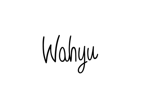 Wahyu stylish signature style. Best Handwritten Sign (Angelique-Rose-font-FFP) for my name. Handwritten Signature Collection Ideas for my name Wahyu. Wahyu signature style 5 images and pictures png