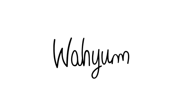 You should practise on your own different ways (Angelique-Rose-font-FFP) to write your name (Wahyum) in signature. don't let someone else do it for you. Wahyum signature style 5 images and pictures png