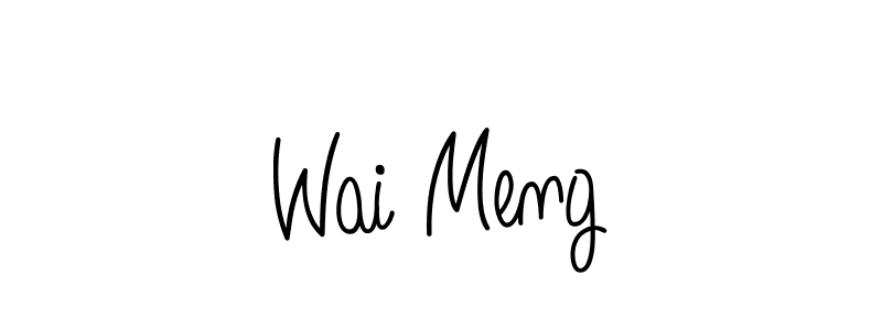 How to make Wai Meng name signature. Use Angelique-Rose-font-FFP style for creating short signs online. This is the latest handwritten sign. Wai Meng signature style 5 images and pictures png