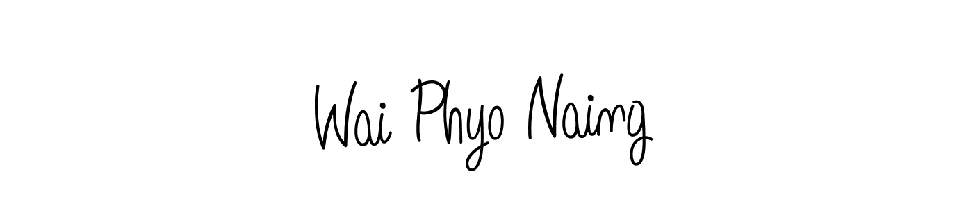 Design your own signature with our free online signature maker. With this signature software, you can create a handwritten (Angelique-Rose-font-FFP) signature for name Wai Phyo Naing. Wai Phyo Naing signature style 5 images and pictures png