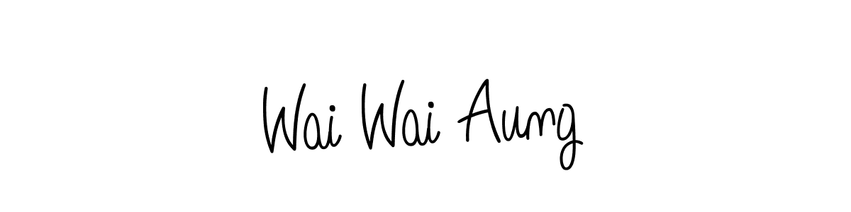 if you are searching for the best signature style for your name Wai Wai Aung. so please give up your signature search. here we have designed multiple signature styles  using Angelique-Rose-font-FFP. Wai Wai Aung signature style 5 images and pictures png