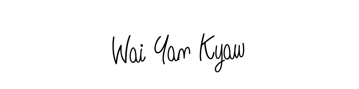 How to make Wai Yan Kyaw name signature. Use Angelique-Rose-font-FFP style for creating short signs online. This is the latest handwritten sign. Wai Yan Kyaw signature style 5 images and pictures png