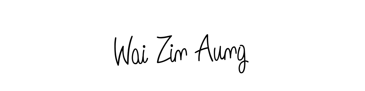 Wai Zin Aung stylish signature style. Best Handwritten Sign (Angelique-Rose-font-FFP) for my name. Handwritten Signature Collection Ideas for my name Wai Zin Aung. Wai Zin Aung signature style 5 images and pictures png