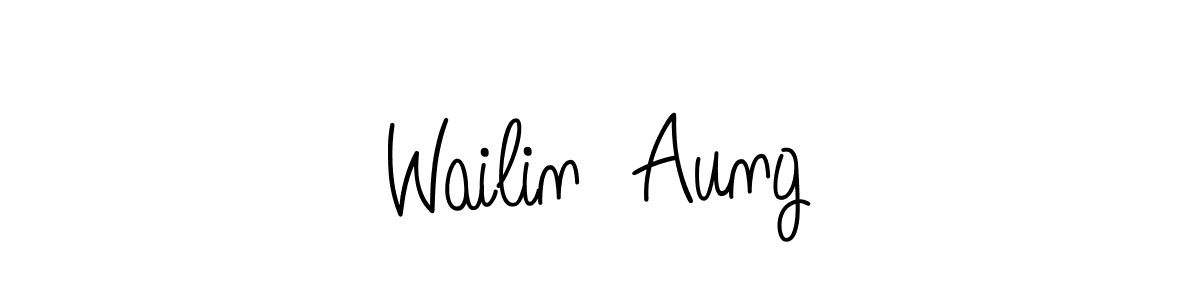 Design your own signature with our free online signature maker. With this signature software, you can create a handwritten (Angelique-Rose-font-FFP) signature for name Wailin  Aung. Wailin  Aung signature style 5 images and pictures png