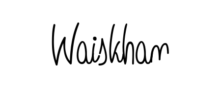 You should practise on your own different ways (Angelique-Rose-font-FFP) to write your name (Waiskhan) in signature. Don't let someone else do it for you. Waiskhan signature style 5 images and pictures png