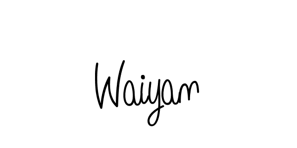 Make a beautiful signature design for name Waiyan. With this signature (Angelique-Rose-font-FFP) style, you can create a handwritten signature for free. Waiyan signature style 5 images and pictures png