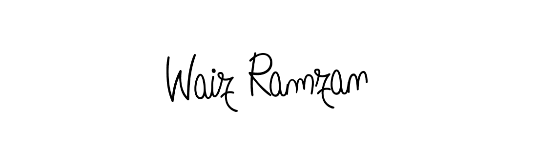 Use a signature maker to create a handwritten signature online. With this signature software, you can design (Angelique-Rose-font-FFP) your own signature for name Waiz Ramzan. Waiz Ramzan signature style 5 images and pictures png