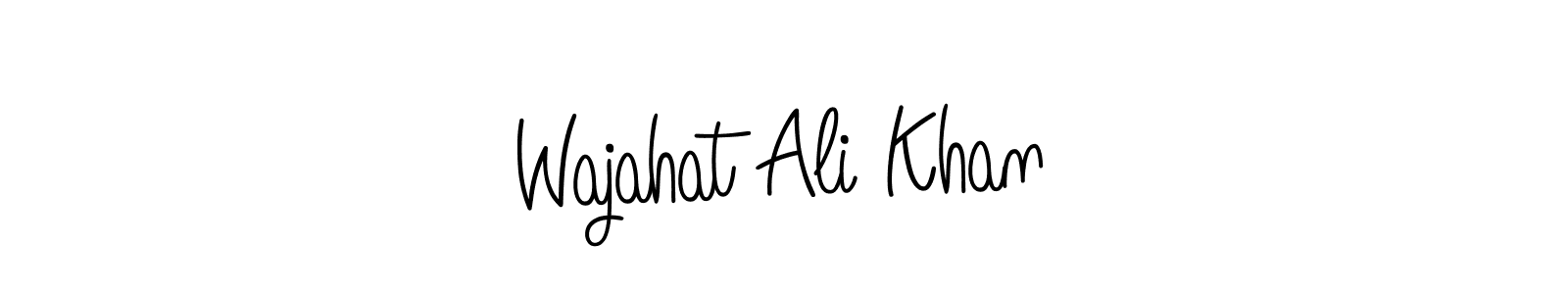 You should practise on your own different ways (Angelique-Rose-font-FFP) to write your name (Wajahat Ali Khan) in signature. don't let someone else do it for you. Wajahat Ali Khan signature style 5 images and pictures png