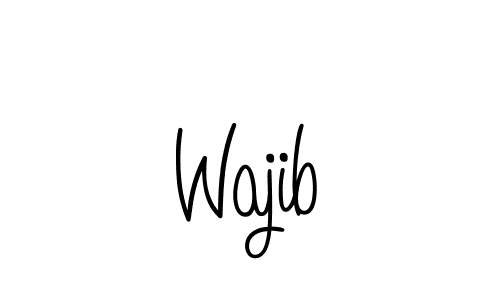 Create a beautiful signature design for name Wajib. With this signature (Angelique-Rose-font-FFP) fonts, you can make a handwritten signature for free. Wajib signature style 5 images and pictures png