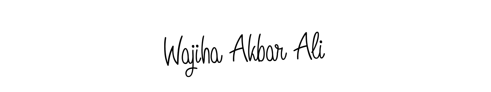 How to make Wajiha Akbar Ali name signature. Use Angelique-Rose-font-FFP style for creating short signs online. This is the latest handwritten sign. Wajiha Akbar Ali signature style 5 images and pictures png