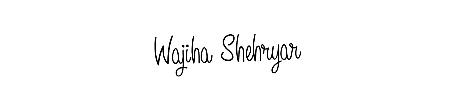 The best way (Angelique-Rose-font-FFP) to make a short signature is to pick only two or three words in your name. The name Wajiha Shehryar include a total of six letters. For converting this name. Wajiha Shehryar signature style 5 images and pictures png