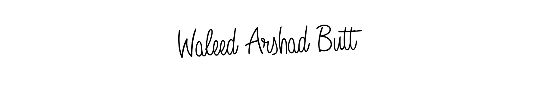 The best way (Angelique-Rose-font-FFP) to make a short signature is to pick only two or three words in your name. The name Waleed Arshad Butt include a total of six letters. For converting this name. Waleed Arshad Butt signature style 5 images and pictures png