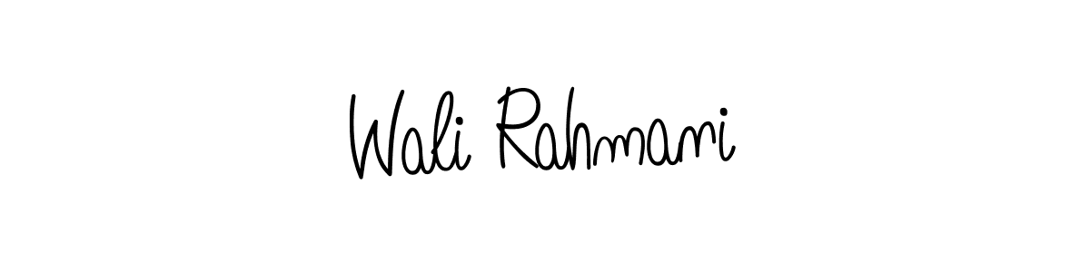 You should practise on your own different ways (Angelique-Rose-font-FFP) to write your name (Wali Rahmani) in signature. don't let someone else do it for you. Wali Rahmani signature style 5 images and pictures png