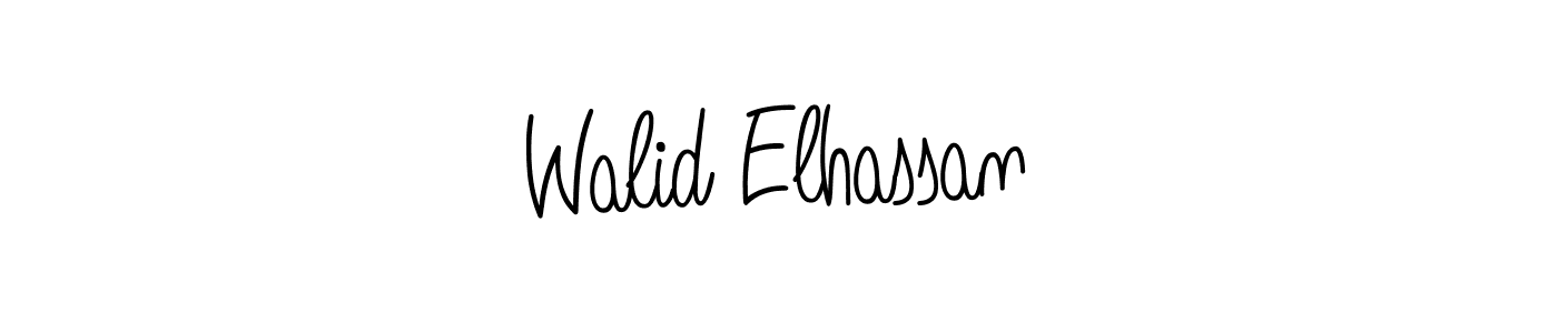 You should practise on your own different ways (Angelique-Rose-font-FFP) to write your name (Walid Elhassan) in signature. don't let someone else do it for you. Walid Elhassan signature style 5 images and pictures png