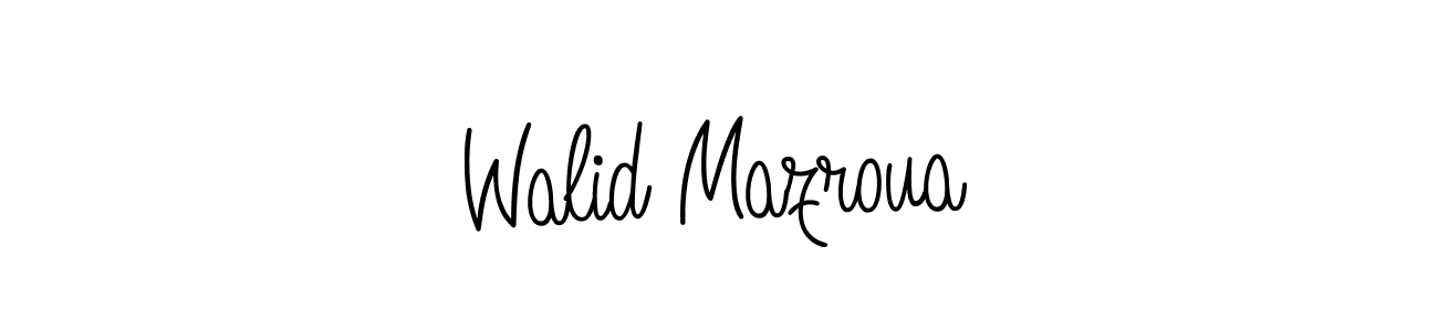 Walid Mazroua stylish signature style. Best Handwritten Sign (Angelique-Rose-font-FFP) for my name. Handwritten Signature Collection Ideas for my name Walid Mazroua. Walid Mazroua signature style 5 images and pictures png