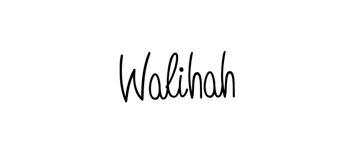Use a signature maker to create a handwritten signature online. With this signature software, you can design (Angelique-Rose-font-FFP) your own signature for name Walihah. Walihah signature style 5 images and pictures png