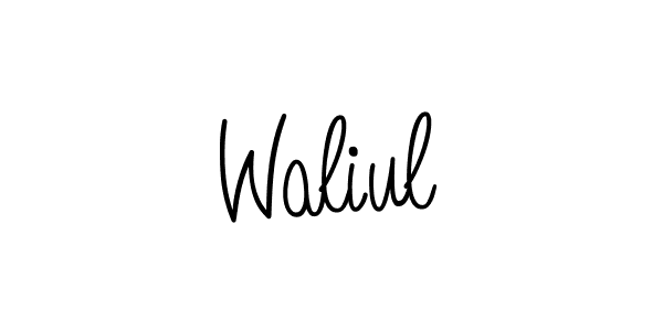 How to make Waliul name signature. Use Angelique-Rose-font-FFP style for creating short signs online. This is the latest handwritten sign. Waliul signature style 5 images and pictures png