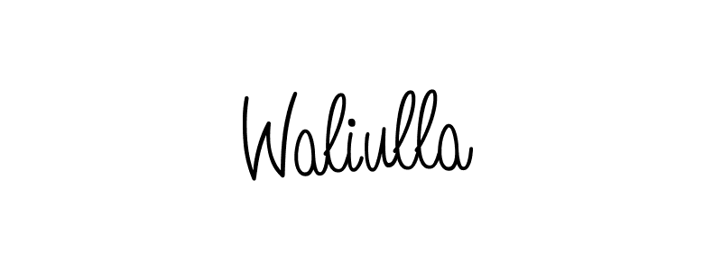 Use a signature maker to create a handwritten signature online. With this signature software, you can design (Angelique-Rose-font-FFP) your own signature for name Waliulla. Waliulla signature style 5 images and pictures png