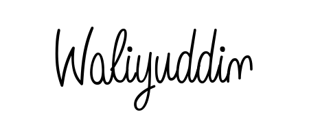 Personalize your online presence with Waliyuddin signature rendered in elegant Angelique-Rose-font-FFP font. Great for website footers and blogs. Waliyuddin signature style 5 images and pictures png