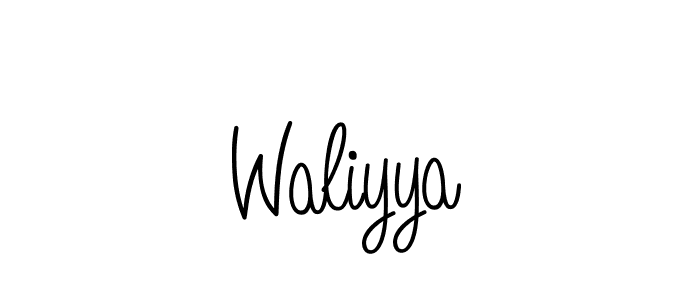 How to make Waliyya name signature. Use Angelique-Rose-font-FFP style for creating short signs online. This is the latest handwritten sign. Waliyya signature style 5 images and pictures png