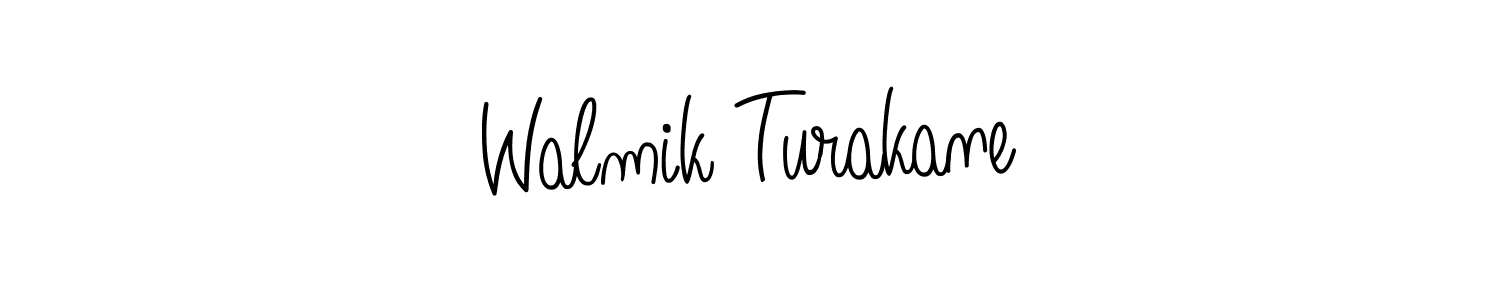 Make a beautiful signature design for name Walmik Turakane. With this signature (Angelique-Rose-font-FFP) style, you can create a handwritten signature for free. Walmik Turakane signature style 5 images and pictures png