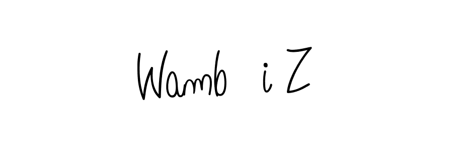 The best way (Angelique-Rose-font-FFP) to make a short signature is to pick only two or three words in your name. The name Wambũi Z include a total of six letters. For converting this name. Wambũi Z signature style 5 images and pictures png