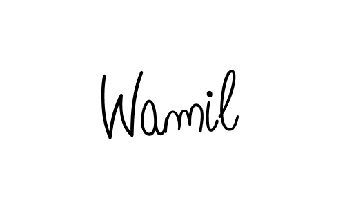 if you are searching for the best signature style for your name Wamil. so please give up your signature search. here we have designed multiple signature styles  using Angelique-Rose-font-FFP. Wamil signature style 5 images and pictures png