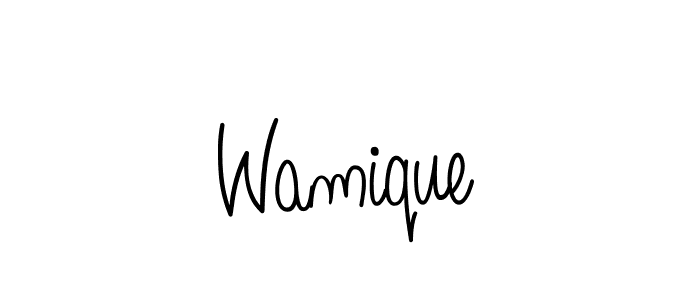 You should practise on your own different ways (Angelique-Rose-font-FFP) to write your name (Wamique) in signature. don't let someone else do it for you. Wamique signature style 5 images and pictures png