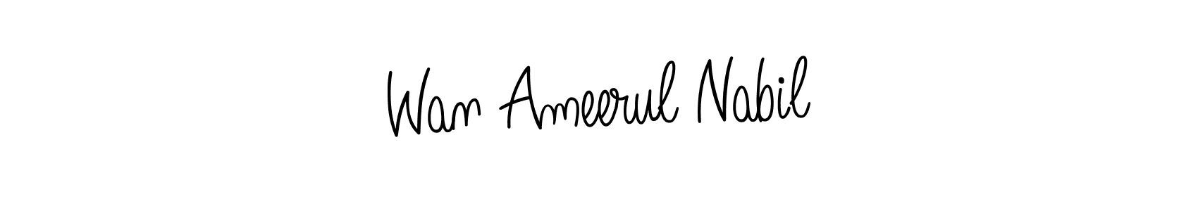Create a beautiful signature design for name Wan Ameerul Nabil. With this signature (Angelique-Rose-font-FFP) fonts, you can make a handwritten signature for free. Wan Ameerul Nabil signature style 5 images and pictures png