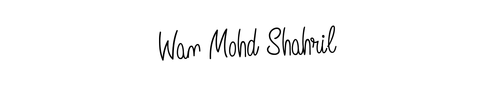 Create a beautiful signature design for name Wan Mohd Shahril. With this signature (Angelique-Rose-font-FFP) fonts, you can make a handwritten signature for free. Wan Mohd Shahril signature style 5 images and pictures png