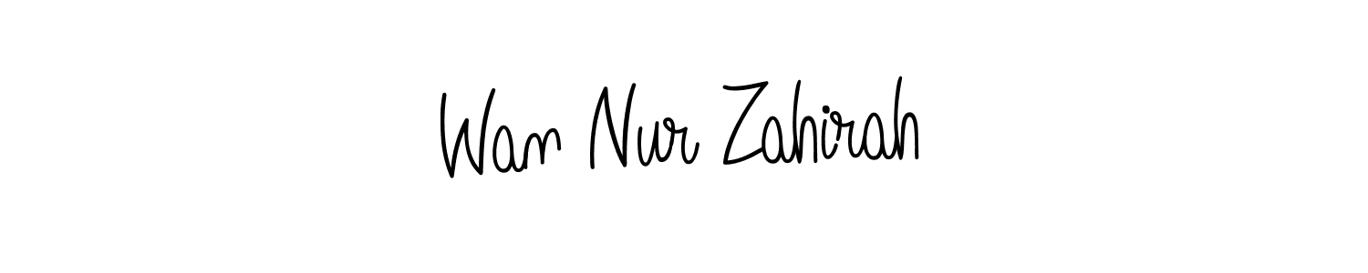 Check out images of Autograph of Wan Nur Zahirah name. Actor Wan Nur Zahirah Signature Style. Angelique-Rose-font-FFP is a professional sign style online. Wan Nur Zahirah signature style 5 images and pictures png