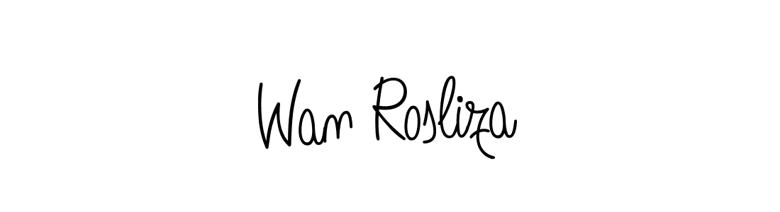 Create a beautiful signature design for name Wan Rosliza. With this signature (Angelique-Rose-font-FFP) fonts, you can make a handwritten signature for free. Wan Rosliza signature style 5 images and pictures png
