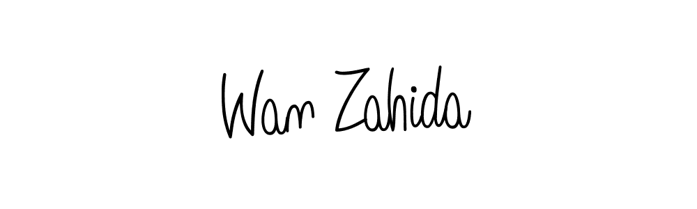 Use a signature maker to create a handwritten signature online. With this signature software, you can design (Angelique-Rose-font-FFP) your own signature for name Wan Zahida. Wan Zahida signature style 5 images and pictures png