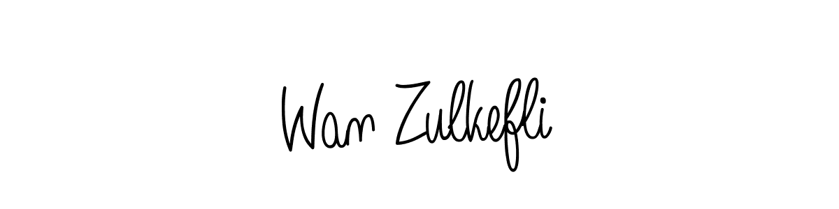 How to make Wan Zulkefli name signature. Use Angelique-Rose-font-FFP style for creating short signs online. This is the latest handwritten sign. Wan Zulkefli signature style 5 images and pictures png