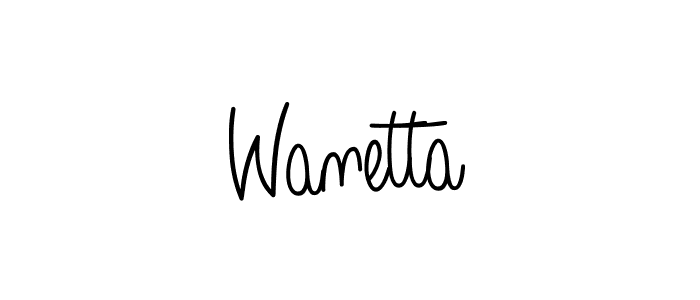 How to make Wanetta name signature. Use Angelique-Rose-font-FFP style for creating short signs online. This is the latest handwritten sign. Wanetta signature style 5 images and pictures png