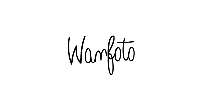How to make Wanfoto name signature. Use Angelique-Rose-font-FFP style for creating short signs online. This is the latest handwritten sign. Wanfoto signature style 5 images and pictures png
