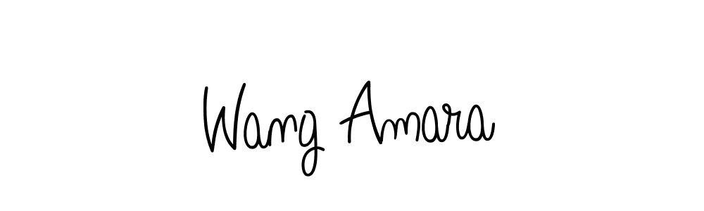 Use a signature maker to create a handwritten signature online. With this signature software, you can design (Angelique-Rose-font-FFP) your own signature for name Wang Amara. Wang Amara signature style 5 images and pictures png