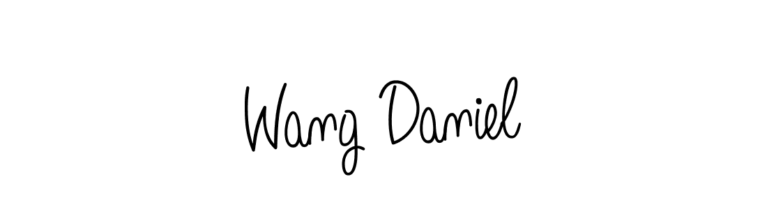 The best way (Angelique-Rose-font-FFP) to make a short signature is to pick only two or three words in your name. The name Wang Daniel include a total of six letters. For converting this name. Wang Daniel signature style 5 images and pictures png
