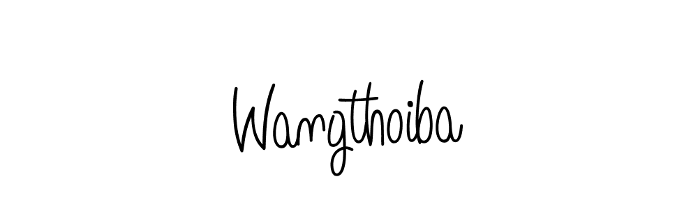 Make a beautiful signature design for name Wangthoiba. With this signature (Angelique-Rose-font-FFP) style, you can create a handwritten signature for free. Wangthoiba signature style 5 images and pictures png
