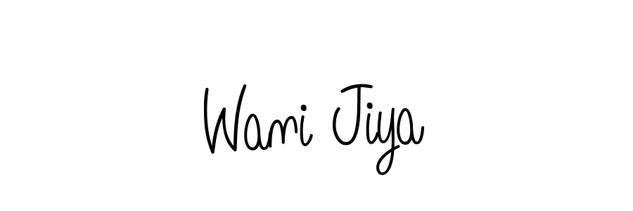 How to make Wani Jiya name signature. Use Angelique-Rose-font-FFP style for creating short signs online. This is the latest handwritten sign. Wani Jiya signature style 5 images and pictures png