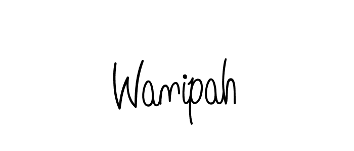Make a beautiful signature design for name Wanipah. With this signature (Angelique-Rose-font-FFP) style, you can create a handwritten signature for free. Wanipah signature style 5 images and pictures png
